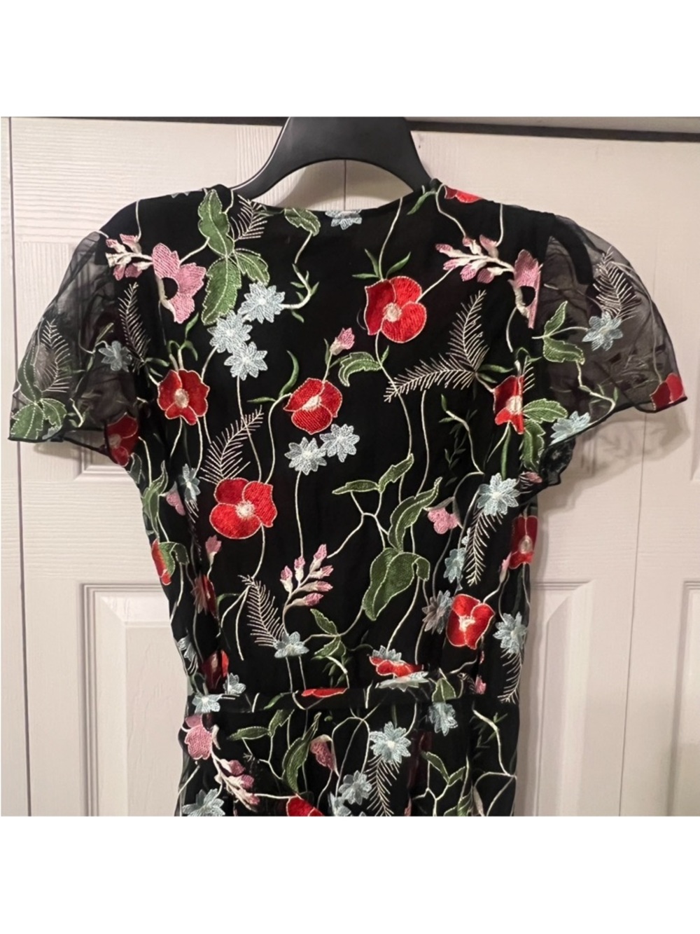EVA BY EVA FRANCO Embroidered Floral  Maxi Wrap Dress size 14 - Picture 10 of 16